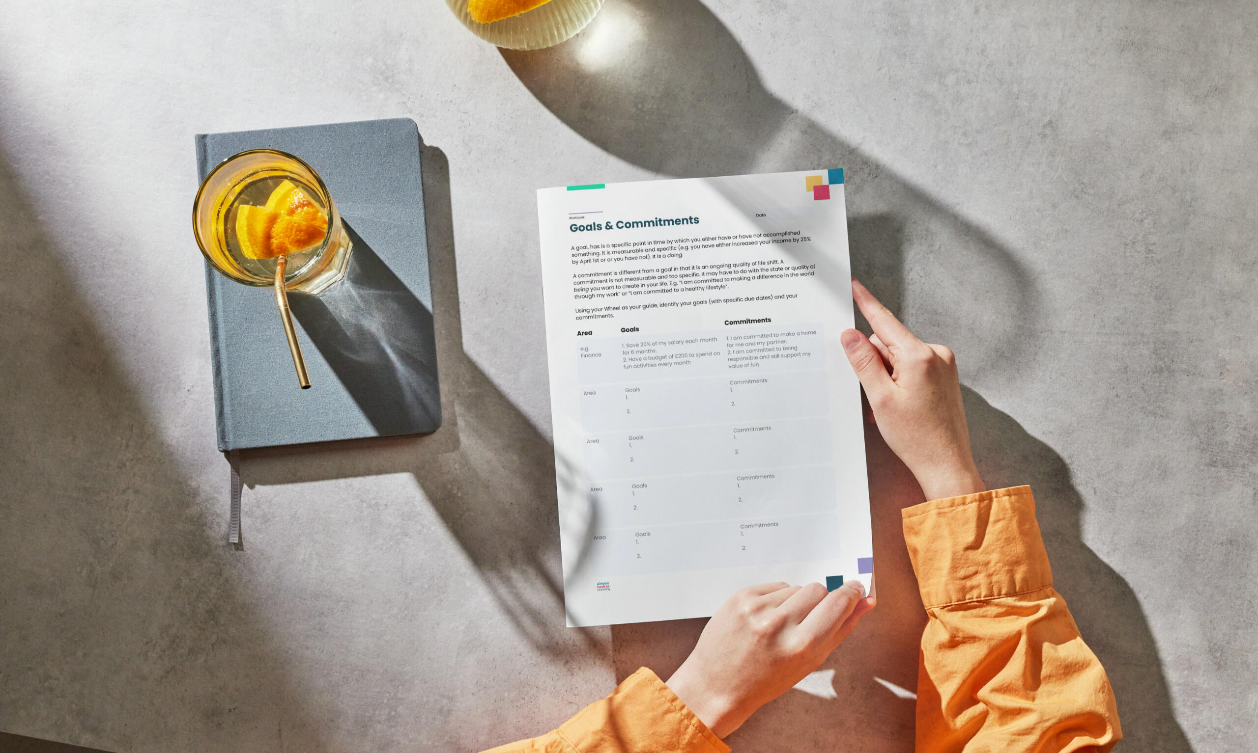 Goals and commitments worksheet